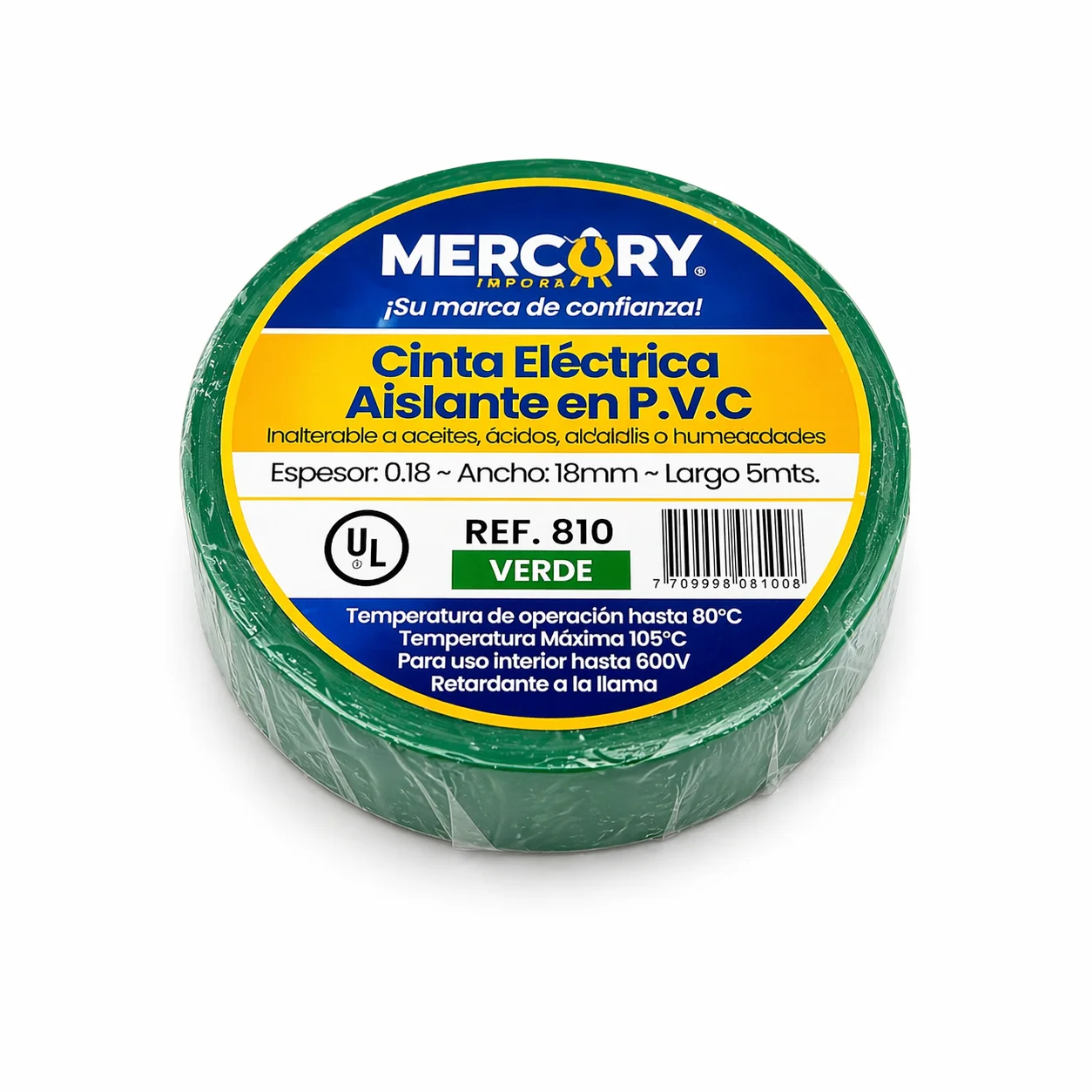 Teipe mercury verde *5mts